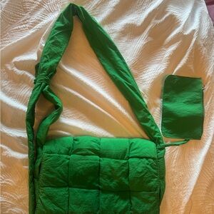 a new day Emerald Quilted Shoulder Bag with Pouch